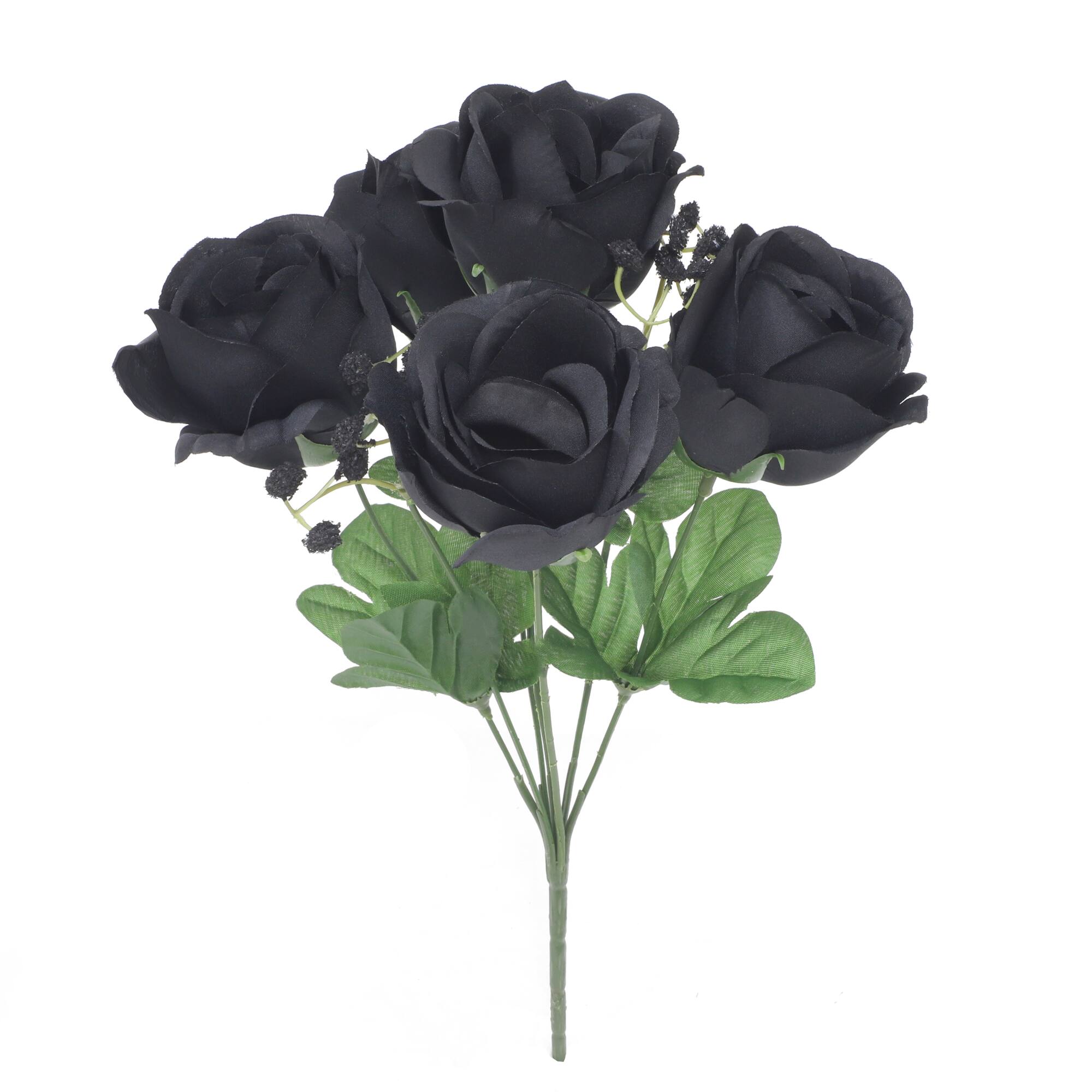 13" Rose & Baby's Breath Bush by Ashland